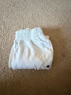 Champion Kids White Elastic Waist Shorts with Logo
